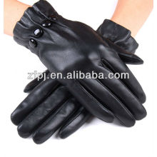 Schwarze Mode Kleider Frauen fake Leder Winter warme Handschuhe